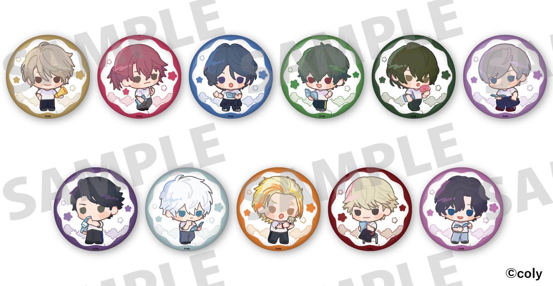 描きおこし缶バッジB【Revel・都築兄弟・九条家】